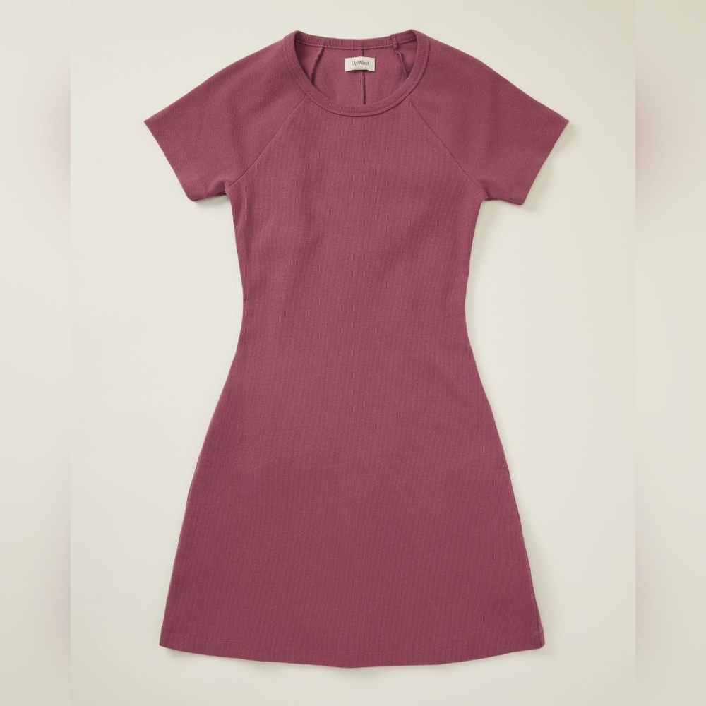 UpWest Stretch Cotton Rib Mini Dress - Hawthorne Rose - Size S